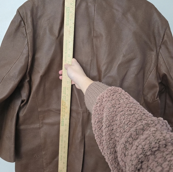 STAFFORD BLAZER MEN BROWN LEATHER CLASSIC LUXURY JACKET SPORT COAT XL *read* - Picture 14 of 15